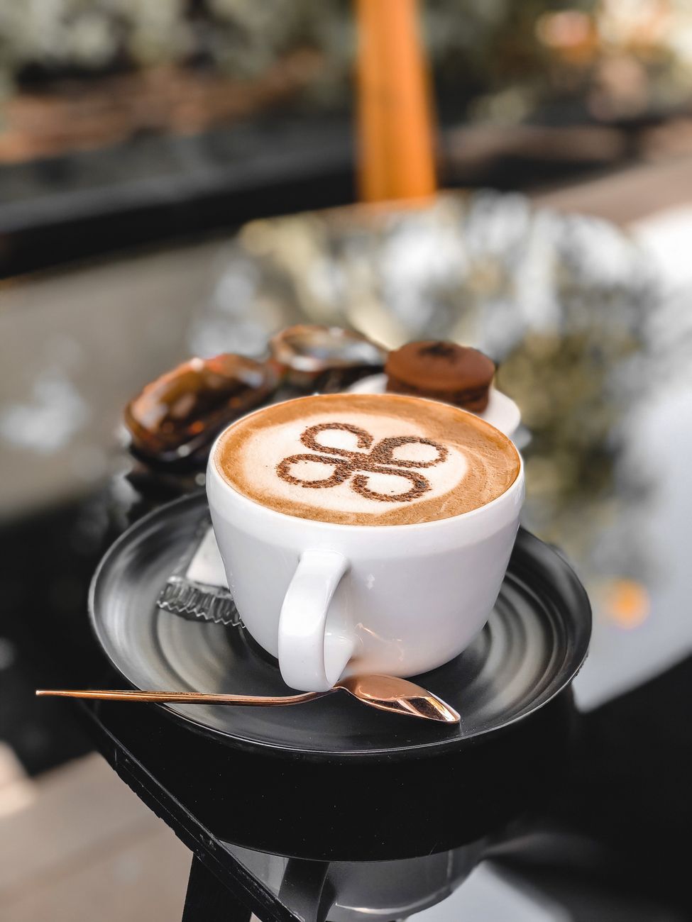 Arte cremosa cappuccino galão